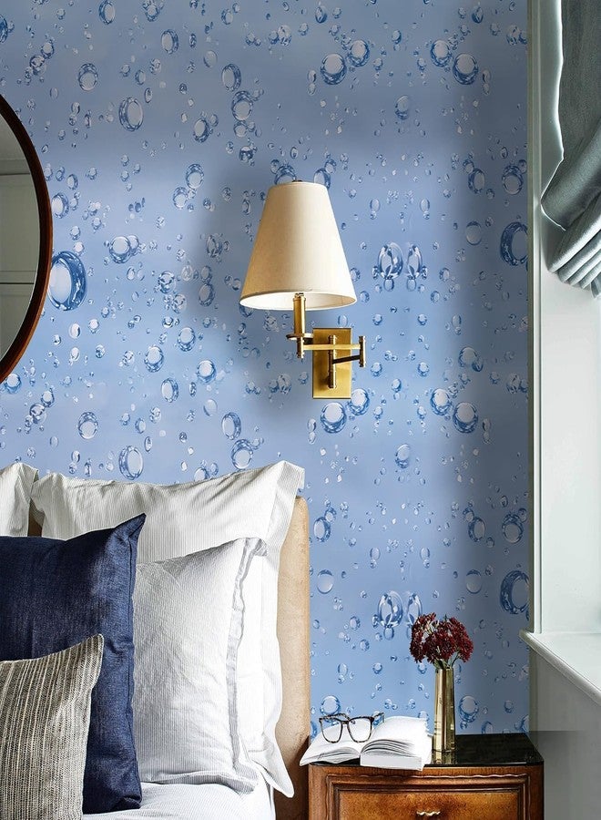 ROZADIO 3D Wallpaper- Living Room Wall Sticker- Embossed Wallpapers for Home - Wall Sticker Wallpapers for Walls - Self Adhesive Wallpaper - Wall Stickers for Bedroom 45cm x 500cm-Blue (Pack of 1) - Image 5